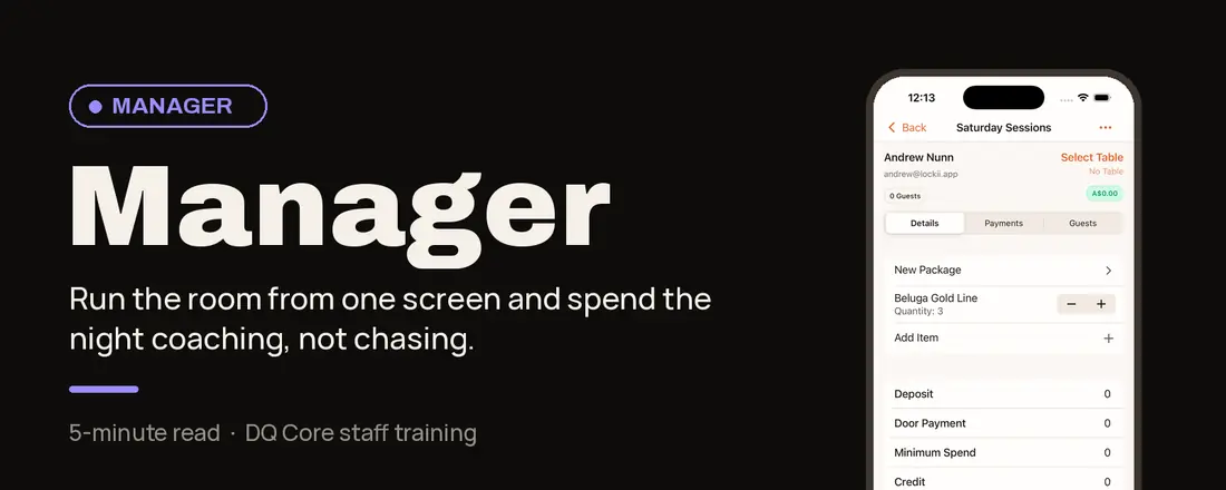 DQ Core training: Manager