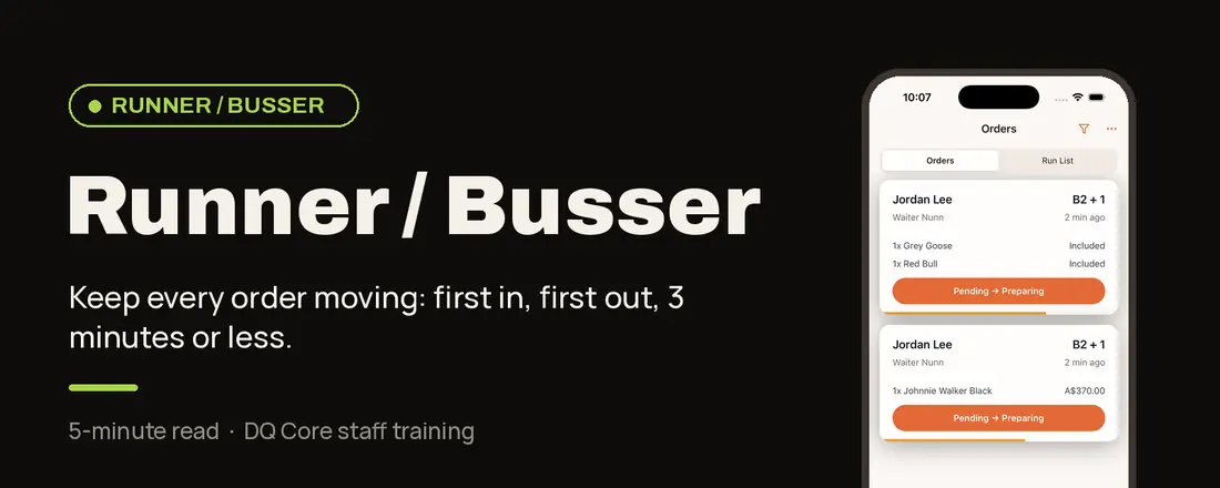 DQ Core training: Runner / Busser
