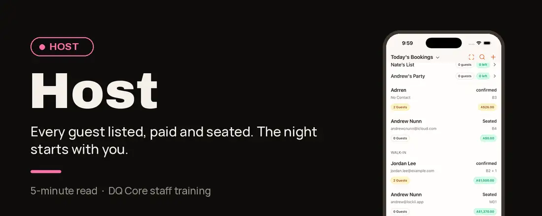 DQ Core training: Host